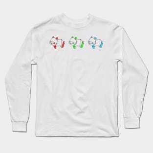 Pandas Colorful Origami Modern Panda Lover Gift Bear Long Sleeve T-Shirt